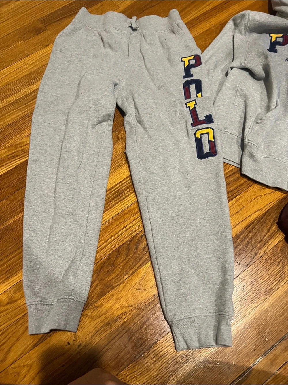 Polo by Ralph Lauren Kids' Gray Zip Hoodie Jacket, pants and Nike long sleeve